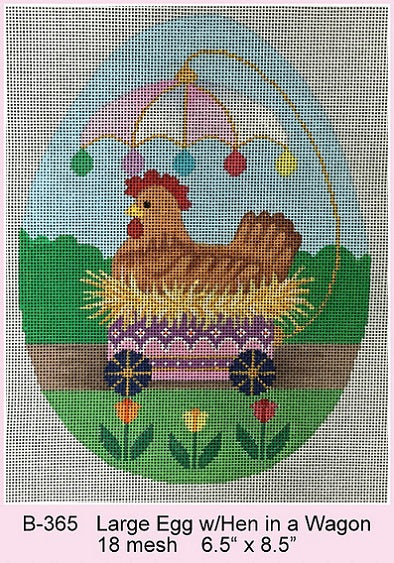 Large Egg With Hen In A Wagon