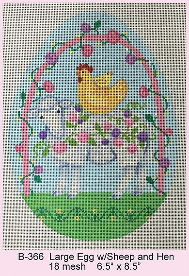Large Egg With Sheep and Hen