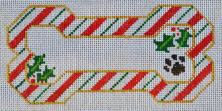 Candy Cane Bone Ornament