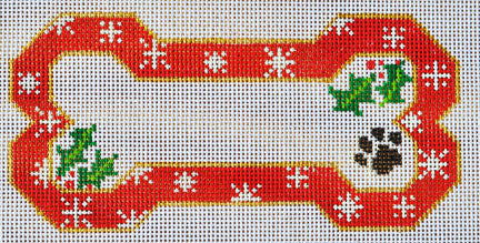Red Snowflake Dog Bone Ornament