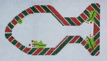 Candy Cane Cat Fish Ornament