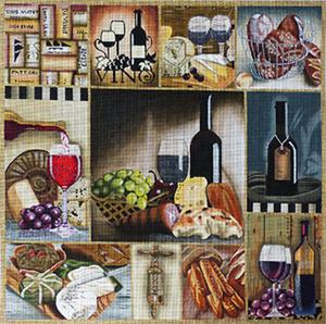 Wine and Cheese Collage