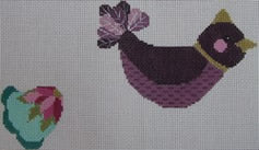 Plum Bird With Poinsettia