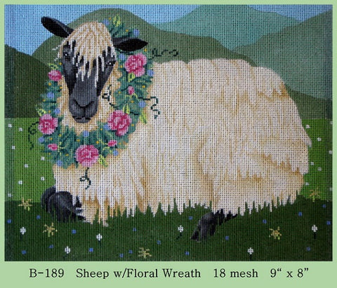 Sheep With Floral Wreath