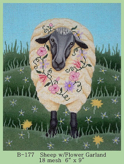 Sheep With Flower Garland