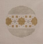 Silver With Gold Stars In Band Ornament