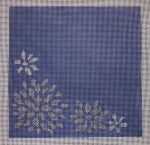 Silver Flowers On Blue Background