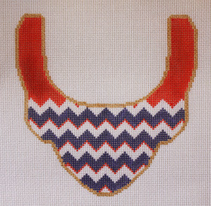 Statement Necklace - Navy Zig-Zags