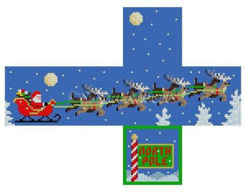 Sleigh Flight Cube Ornament - 18ct