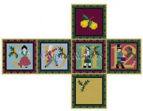 Pear Tree 9 10 11 12 Cube Ornament - 18ct