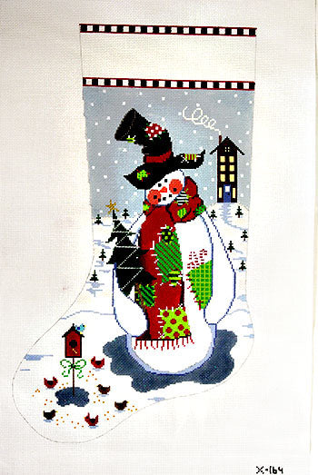 Patchwork Snowman Stocking