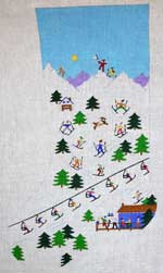 Ski Scene Stocking - 13ct