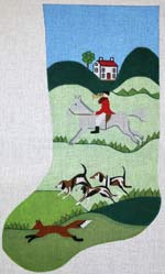 English Hunt Scene Stocking
