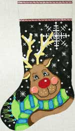 Snowflake Reindeer Stocking