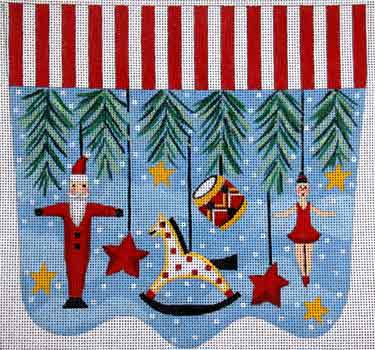 Primitive Ornaments With Rocking Horse Stocking Cuff