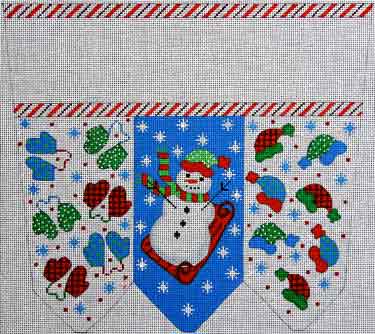Snowman With Mittens Stocking Cuff