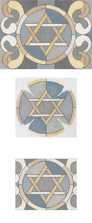 Stained Glass Circle Star Grey Tallis