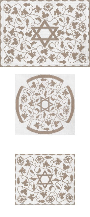 Taupe Vine Floral Tallis