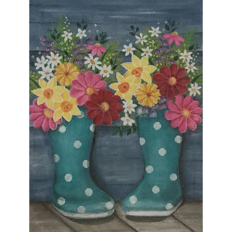Rain Boots and Flowers