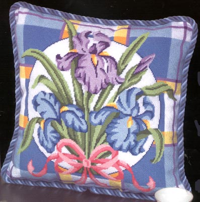 Iris on Plaid