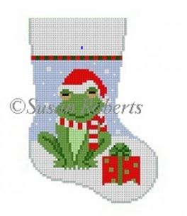 Frog w/present Mini Sock