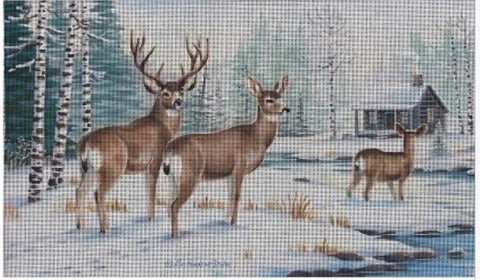 Winter Riverbed Deer 