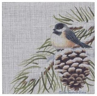 Chickadee on Pine Cone