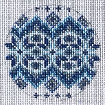 Blue/White/Silver Round Ornament