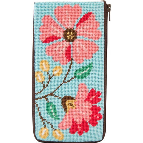 Pink Flowers Eyeglass Case