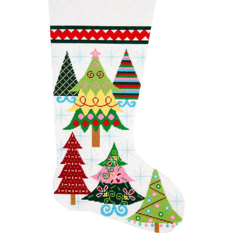 Merry Christmas Trees Stocking