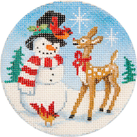Snowman and Rudolph Ornament