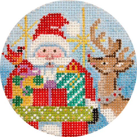 Santa and Reindeer Ornament