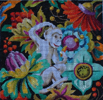 Floral/White Monkey