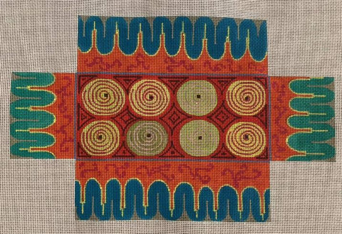 Red/Turquoise Pattern Brick Cover