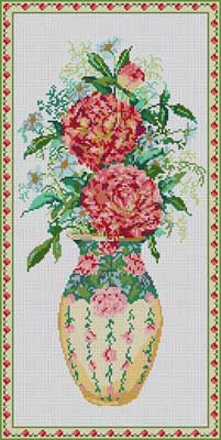 Peonies and Daisy Vase