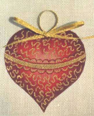 Red Heart/Gold Ornament