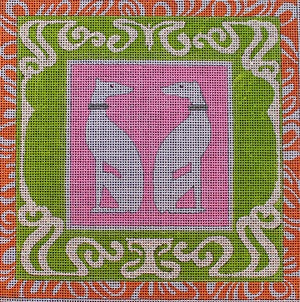 Art Nouveau White Whippets