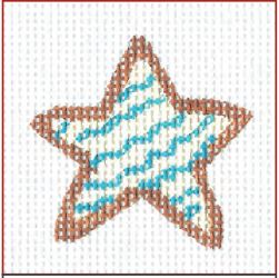 Blue Squiggle Star Cookie Square