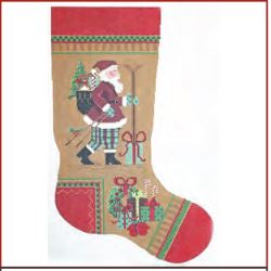 Skiing Santa Stocking