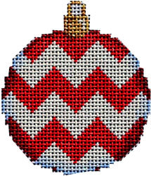 Red Chevron Mini Ball Ornament
