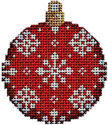 Red Snowflake Mini Ball Ornament