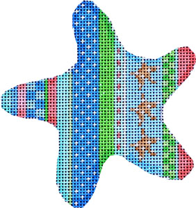 Starfish/Beach Stripe Starfish Ornament
