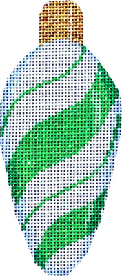 Green Peppermint Swirl Light Bulb
