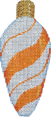 Orange Peppermint Swirl Light Bulb