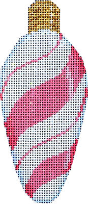 Pink Peppermint Swirl Light Bulb