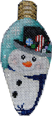 Snowman Top Hat Christmas Light Bulb
