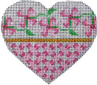 Pink Floral/Lattice Heart