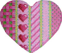 Vertical Pink Patterns Heart