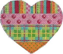 Stripes/Coins/Dots Plaid Heart