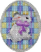 White Bunny/Blue Plaid Mini Egg
